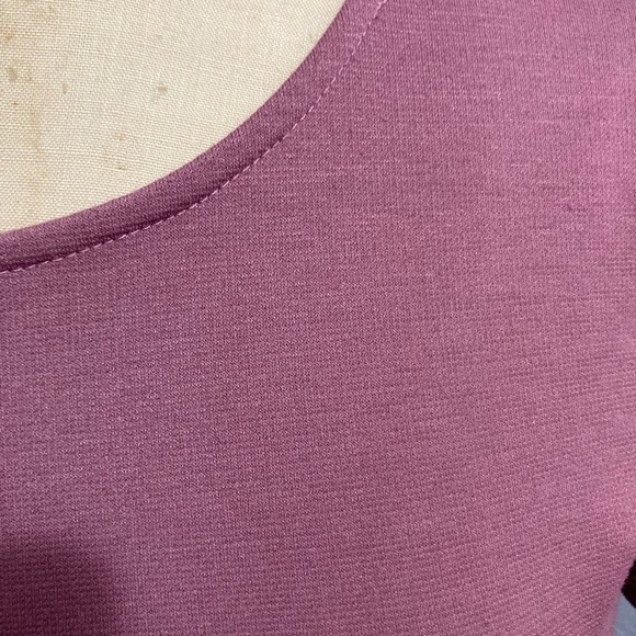 Modest Comfy Dusty Pink Fit and Flare Midi Dress Small - Picture 3 of 4